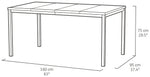 Keter Porto 6 Seater Rectangular Garden Table - Natural | Outdoor Furniture