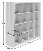 Squares Plus 16 Cube Storage Unit - Dark Oak | Contemporary Home Display