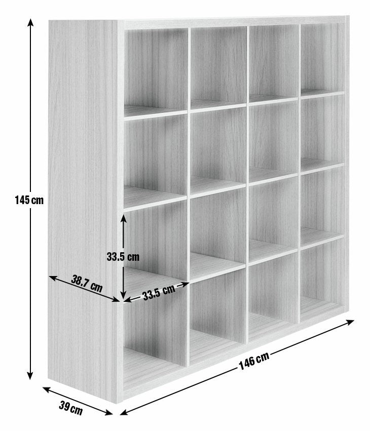 Squares Plus 16 Cube Storage Unit - Dark Oak | Contemporary Home Display