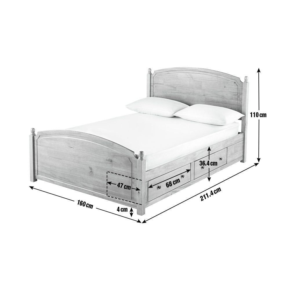 Home Emberton Kingsize Wooden Bed Frame - Pine | Warm Country Style Bad