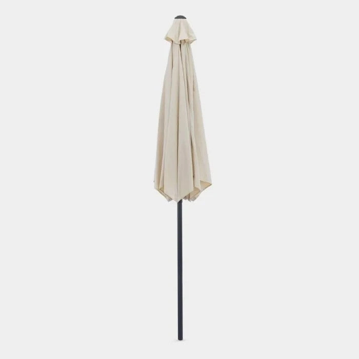 2.7m Steel Garden Parasol Ivory Cream | Outdoor Patio Sun Umbrella