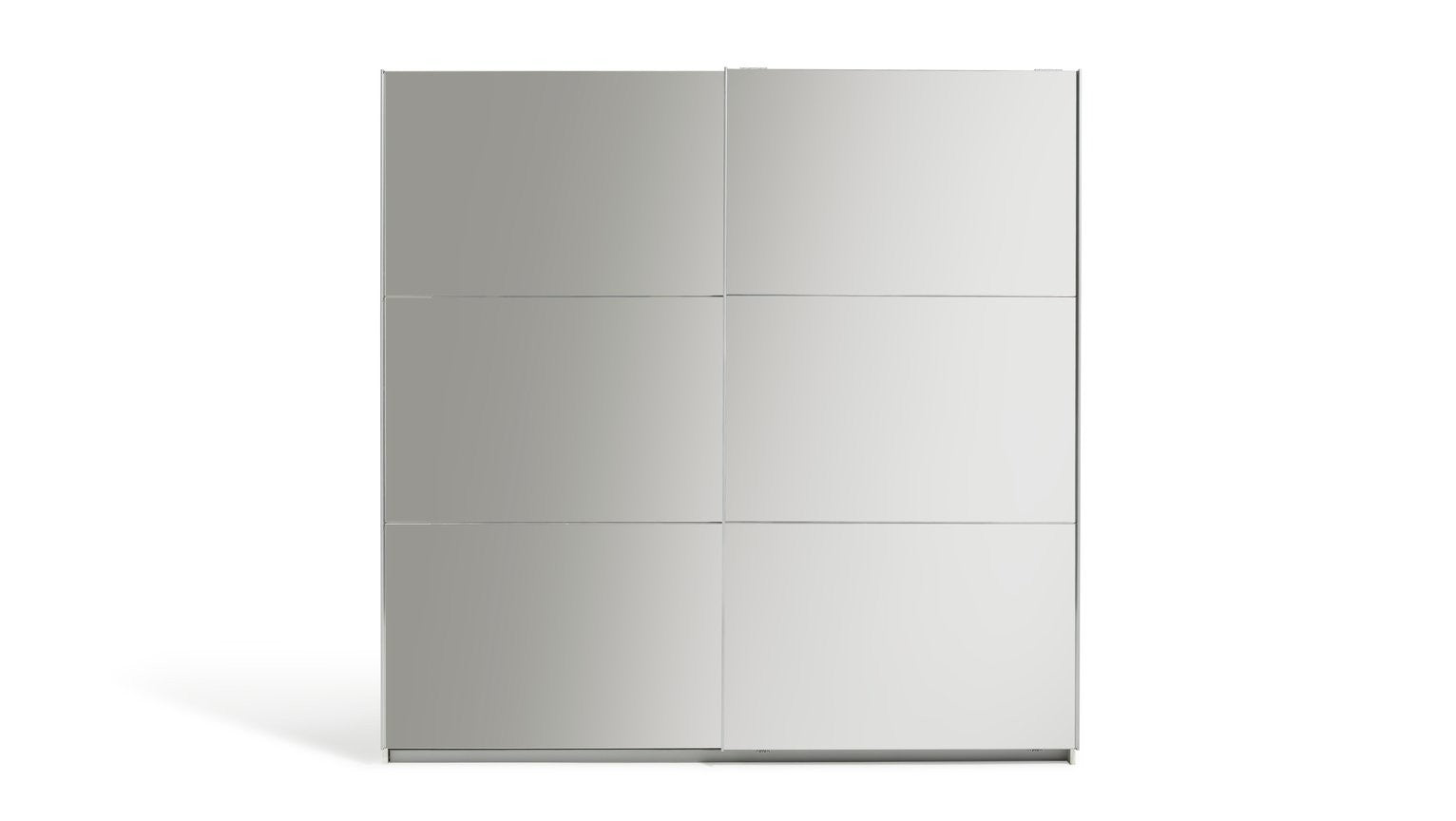 Holsted Mirrored 200cm Sliding Wardrobe - White | High Shine Finish