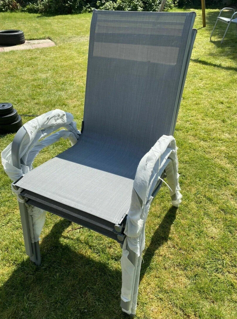 Sicily Garden Chairs Set of 4 - Stackable Garden Furniture Without Cushions