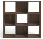 Home Home 9 Cube Storage Unit Walnut | Modular Shelving Organiser Furniture