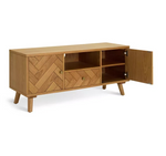 Afram 2 Door 1 Drawer TV Unit - Oak | Modern oak TV stand with storage