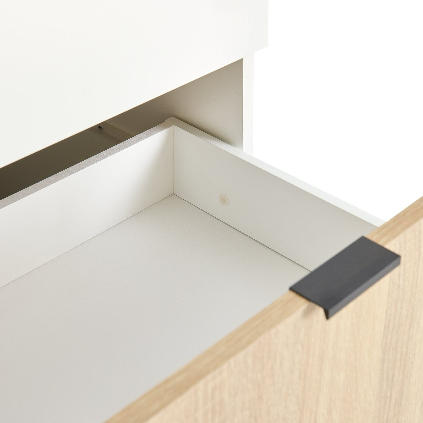 Zeke 2 Door 4 Drawer Wardrobe - White & Oak | Bright Minimalist Styling