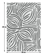 Skandi Brush Marks Rug - Black & White - 160x230cm  (38)