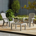 Home Baltimore 2 Seater Plastic Garden Bistro Set | Outdoor Patio Table & Chairs
