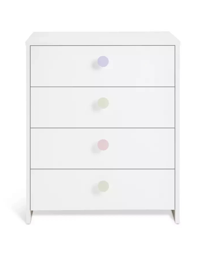 Home Juno 4 Drawer Chest White | Bedroom Storage Furniture Unit