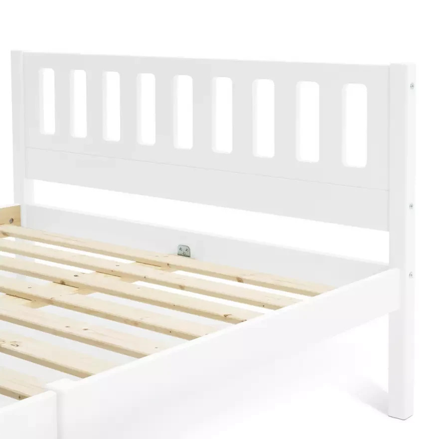 Kids Ronnie Small Double Bed & Drawers White | Children’s Bed Frame with Storage