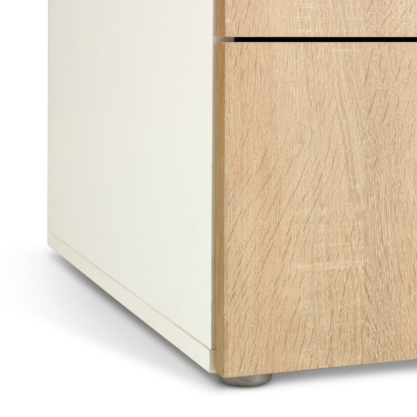 Zeke 2 Door 4 Drawer Wardrobe - White & Oak | Bright Minimalist Styling