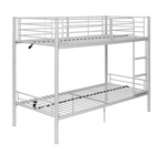 Home Mason Metal Bunk Bed Silver | Kids Bedroom Furniture Bunk Bed Frame