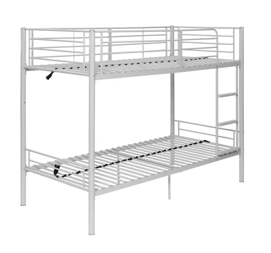 Home Mason Metal Bunk Bed Silver | Kids Bedroom Furniture Bunk Bed Frame