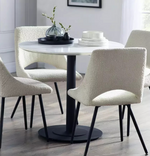 Julian Bowen Luca 2 Seater Round Dining Table Black | Small Kitchen Dining Table