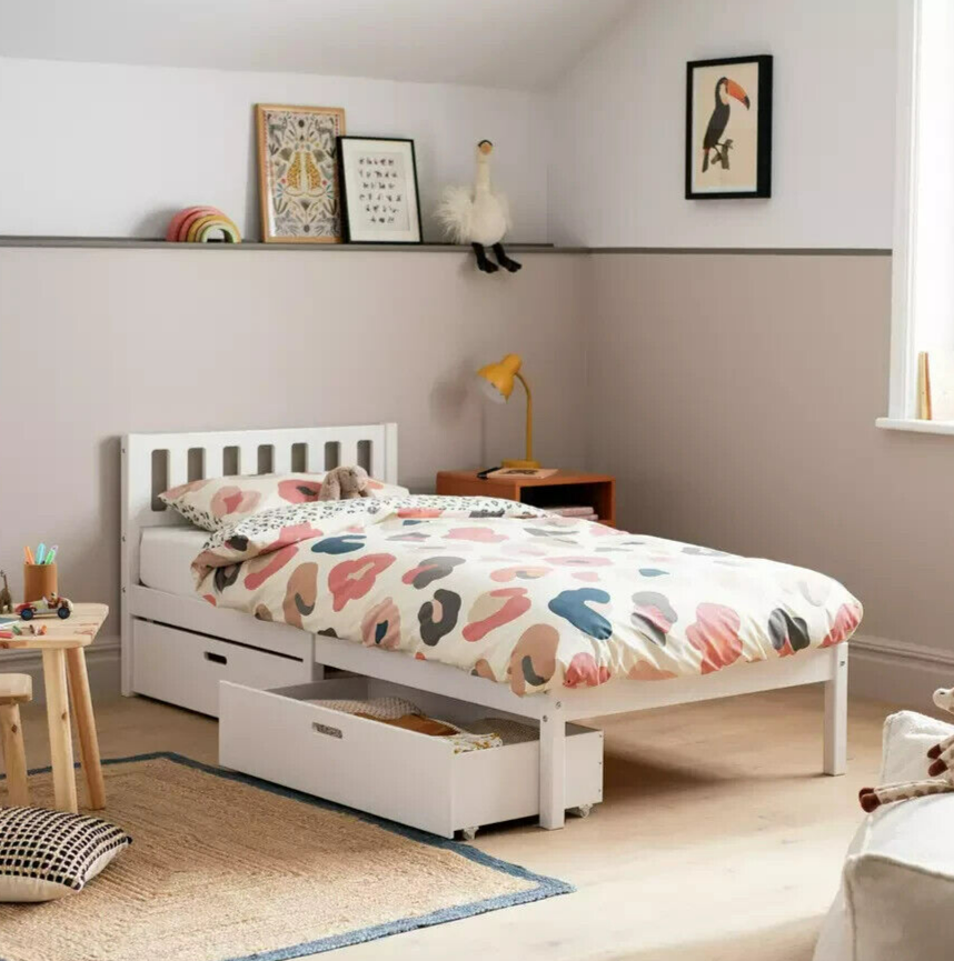 Habitat Ronnie Single Bed Frame and Drawer - White ( B Grade 12671 - 12669 )