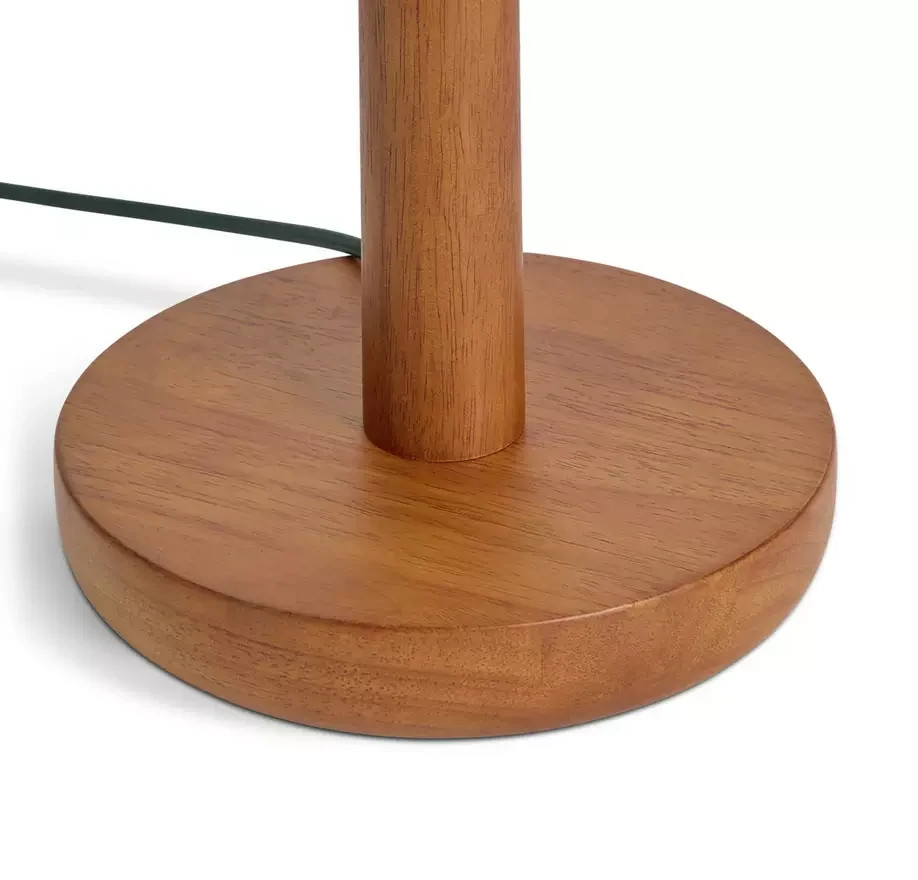 Tapered Wood Floor Lamp Walnut & Green | Modern Standing Floor Light Lighting
