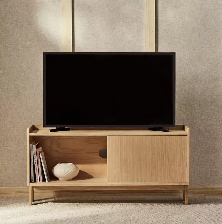 Jessie 1 Door TV Unit Natural | Wooden Living Room TV Stand Cabinet Furniture