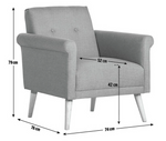 Habitat Home Evie Armchair in a Box Charcoal | Compact Comfortable Living Chair