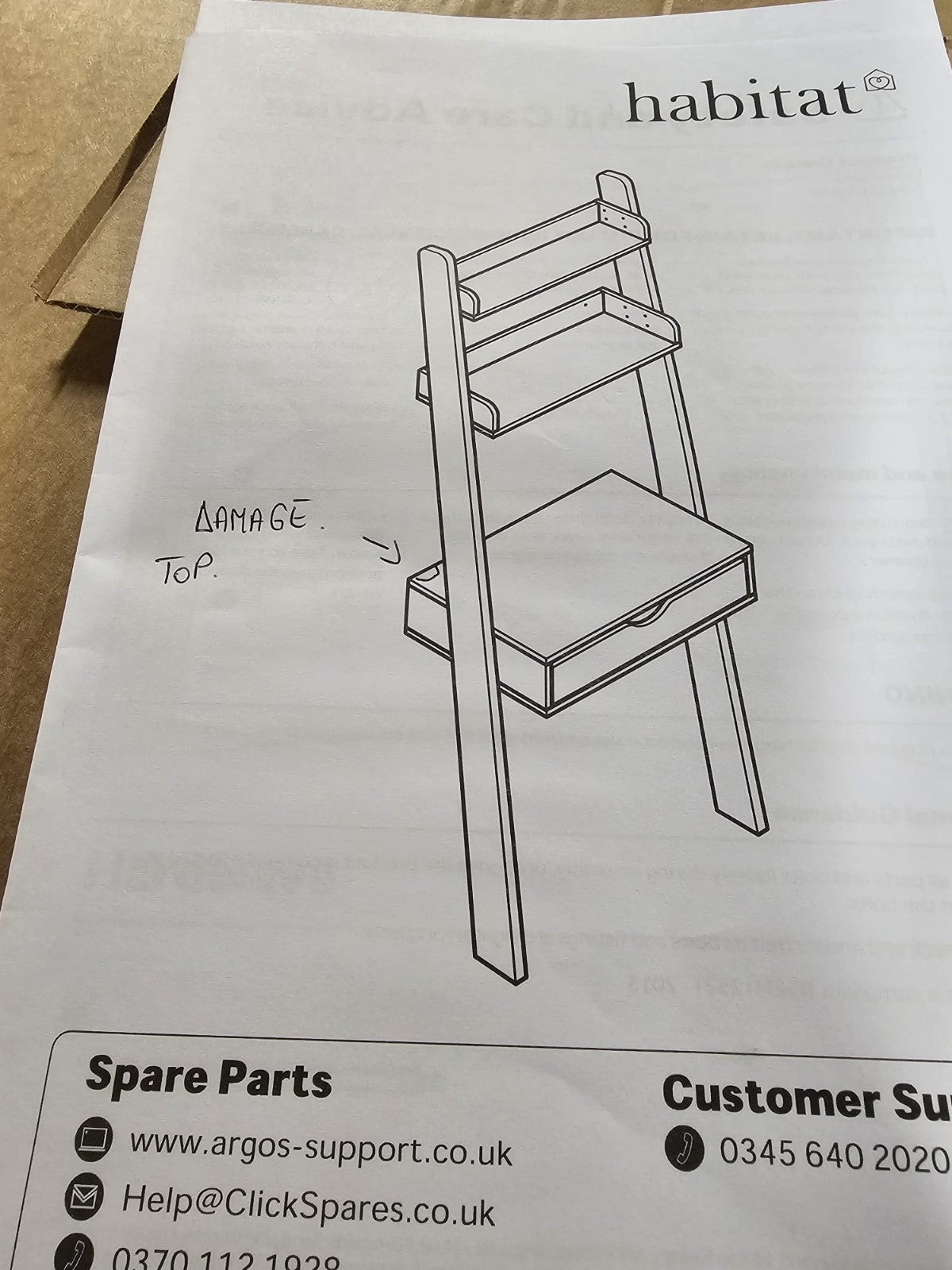Ladder Office Desk - White ( B Grade )