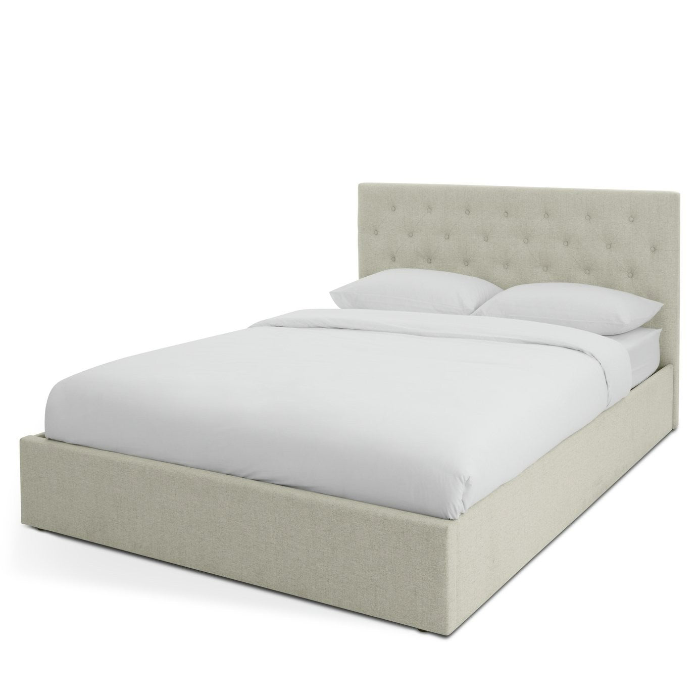 Halstead Small Double End Lift Ottoman Bed - Cream | Practical Lift Access