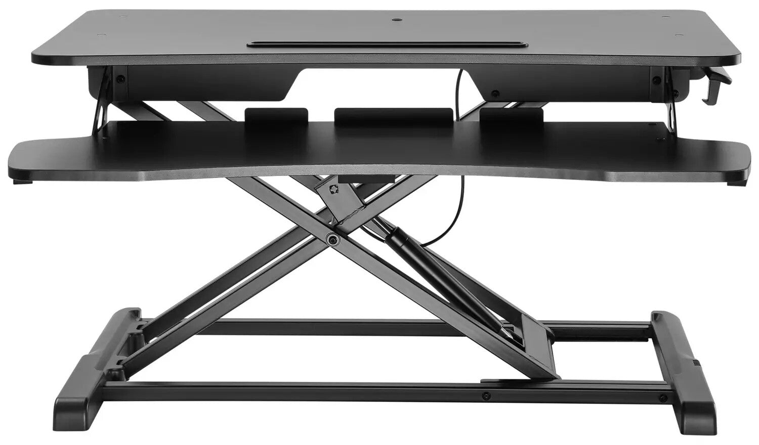 Proper AV Sit Stand Workstation 2 Tier - Black | Adjustable Standing Desk
