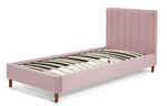 Home Pandora Single Velvet Bed Frame - Pink | pink velvet bed