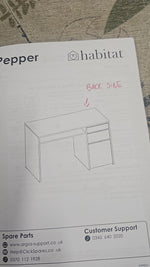Home Pepper 2 Drawer Pedestal Office Desk - Grey ( B Grade )