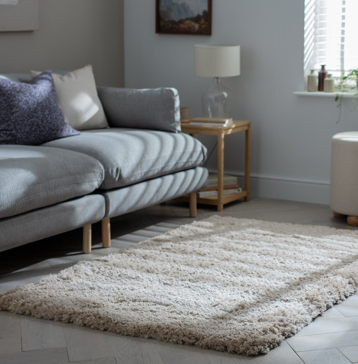 Habitat Airmaster Plain Sand Shaggy Rug - 170x120cm