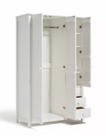 Home Scandinavia 3 Door 3 Drawer Wardrobe White | Large Bedroom Storage Unit