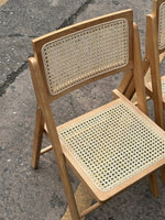 Pair of Peio Rattan Folding Dining Chairs - Natural (S)