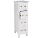Tongue & Groove 4 Drawer Slimline Unit - White