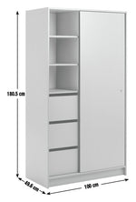 Malibu 1 Door Sliding Wardrobe - Grey