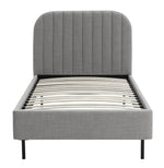 Home Fulford Single Fabric Bed Frame - Grey | Fabric upholstered bed