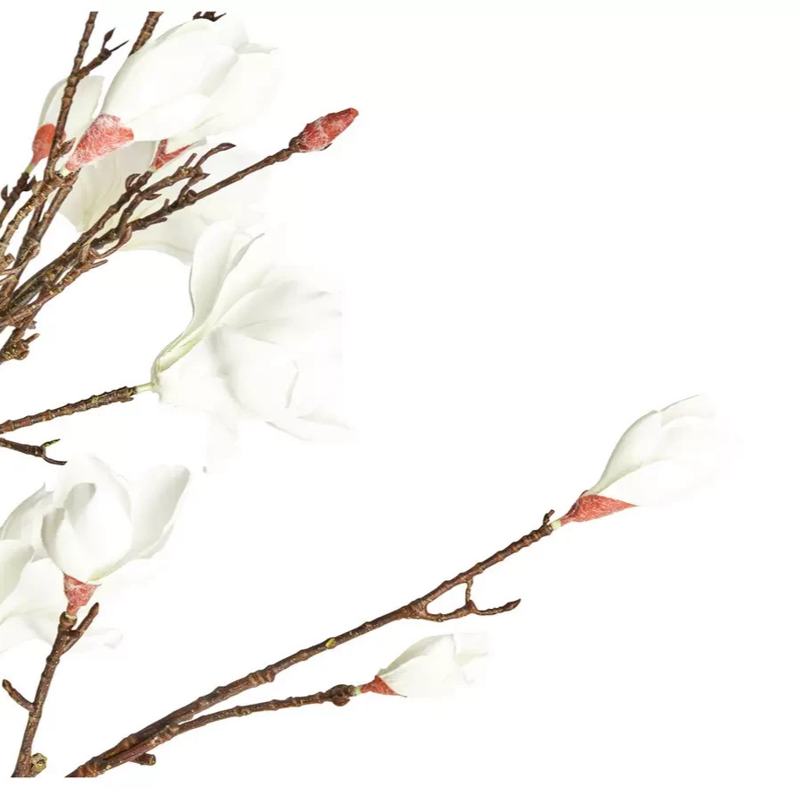 Home Artificial White Magnolia Tree 71cm | Realistic Indoor Home Plant Decoratio
