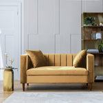 Home Everly Velvet 2 Seater Sofa - Camel