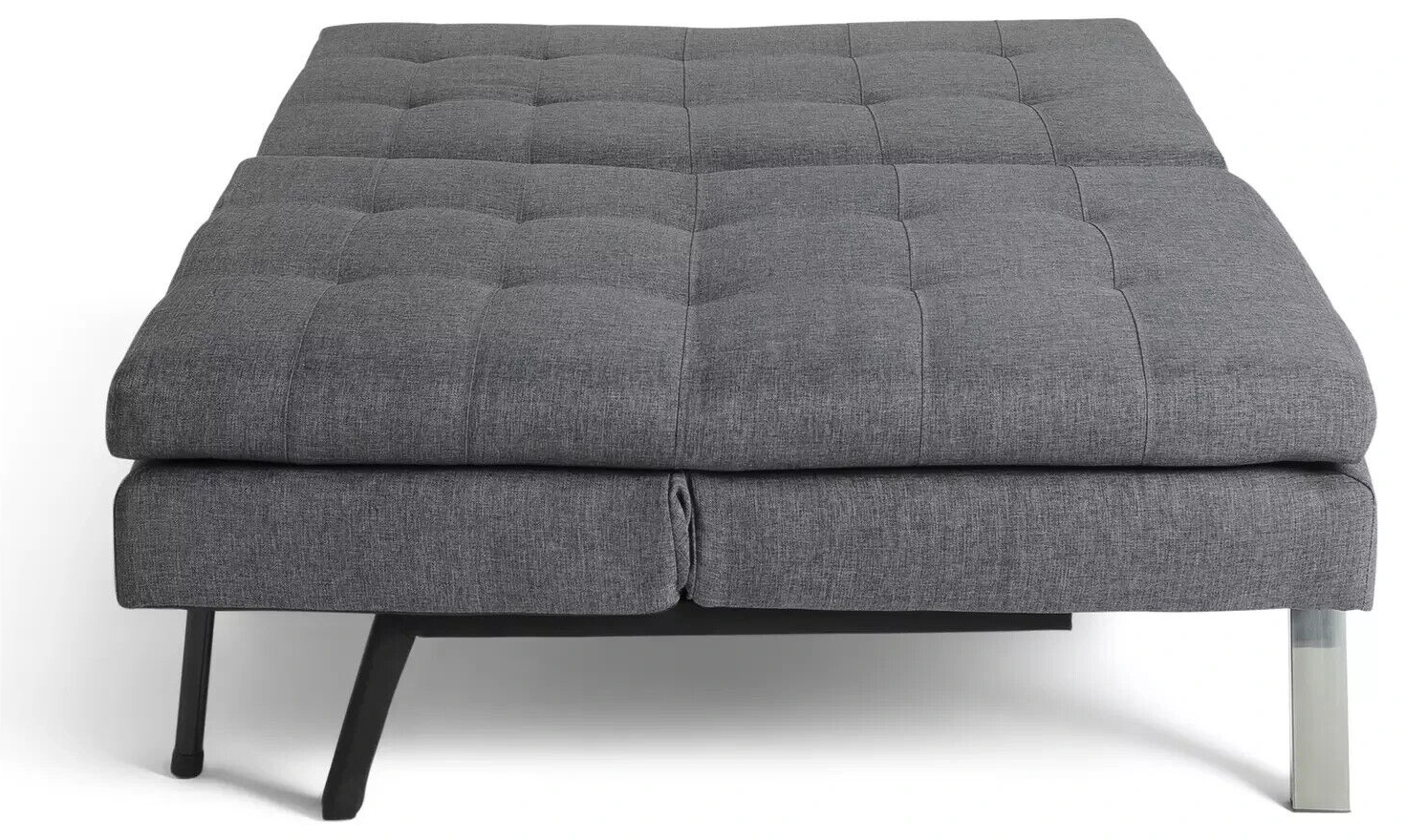 Home Duo Fabric 2 Seater Clic Clac Sofa Bed - Charcoal | Living Room Furniture