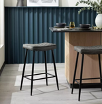 Kysen Faux Leather Counter Bar Stool Charcoal | Kitchen Breakfast Bar Chair Furn