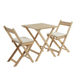 Evissa 2 Seater Folding Wooden Garden Bistro Set | small garden furniture