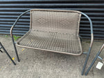 Wicker Garden Set - Bench and 2 Chairs - Brown