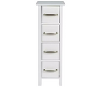 Tongue & Groove 4 Drawer Slimline Unit - White