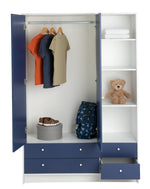 Kids Malibu 2 Door 4 Drawer Wardrobe - Blue | Functional kids clothes storage