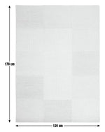 Checkerboard Natural Wool Cut Pile Rug - 170x120cm