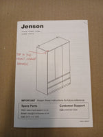 Jenson 3 Door 4 Drawer Wardrobe - Matte White (B GRADE 1081.)