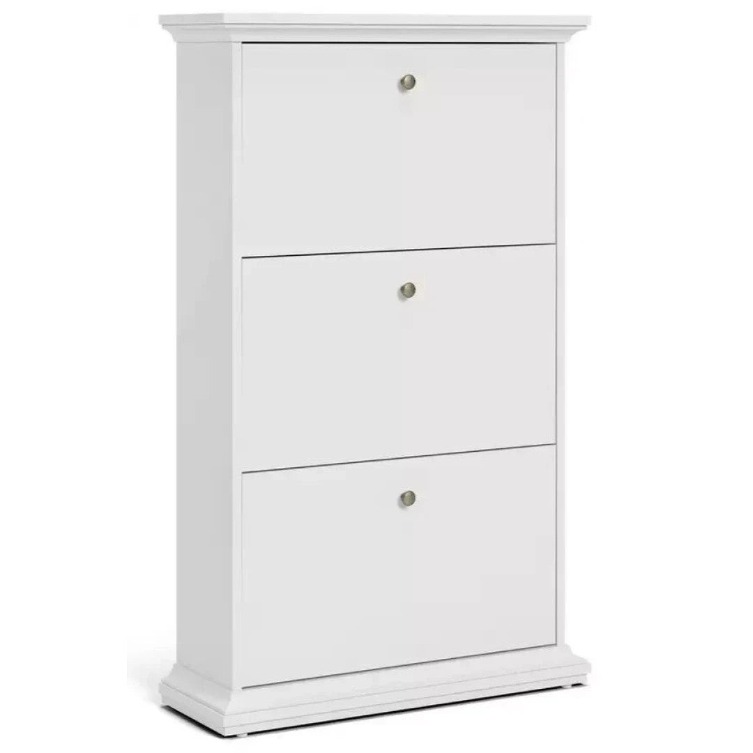 Tvilum Paris Shoe Storage Cabinet-White | Entryway Footwear Storage