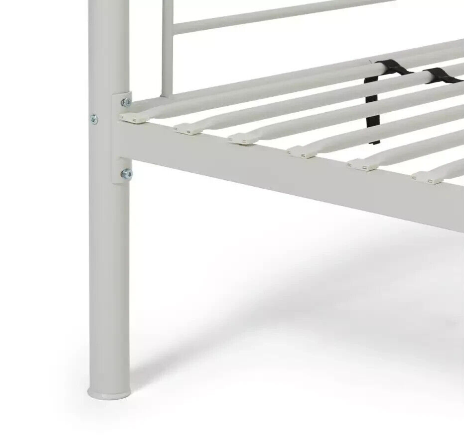 Mason Single Bunk Bed For Kids / Adults / Teenager - White x2 Memory Mattress