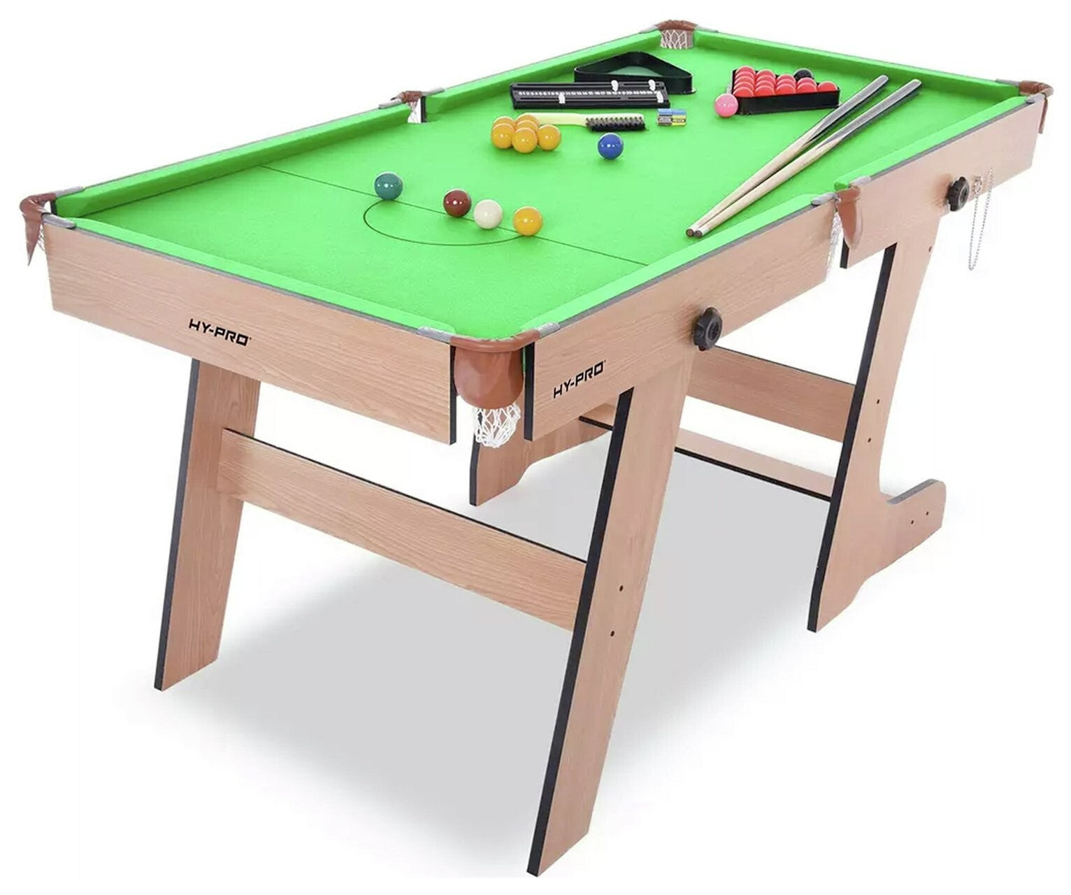 Hy-Pro 6ft Folding Snooker and Pool Table - Oak (B Grade)