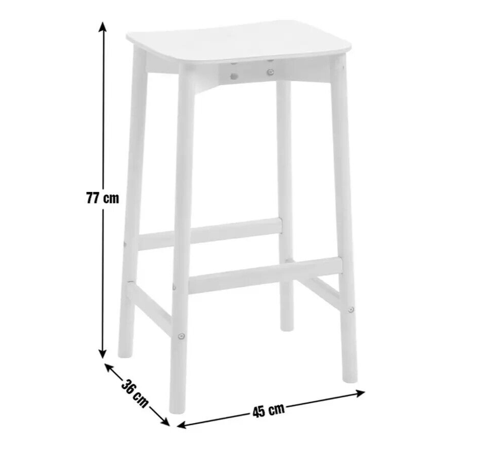 Habitat Nina Solid Birch Bar Stool - Natural | Modern Kitchen Breakfast Chair