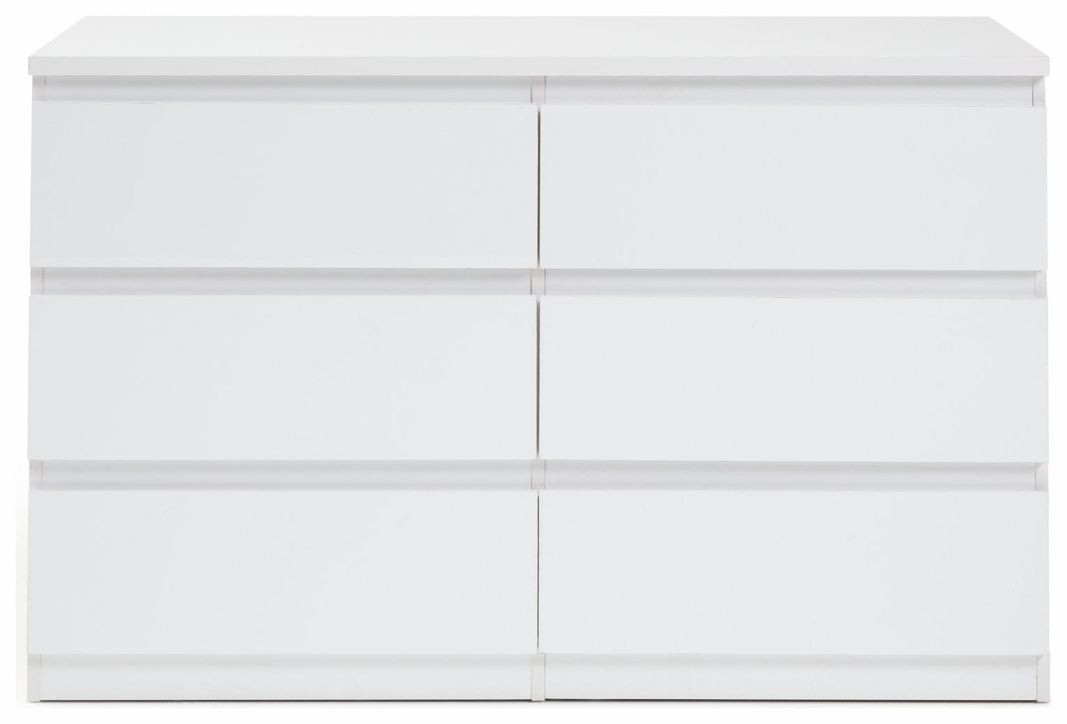 Home Jenson 6 Drawer Chest - Matte White | Minimalist design storage cabinet