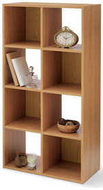 Home Squares 8 Cube Storage Unit - Oak Effect | Oak Effect Cube Shelf Organizer