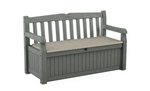 Keter Eden 265L Storage Bench Beige Green | Outdoor Garden Storage Seat